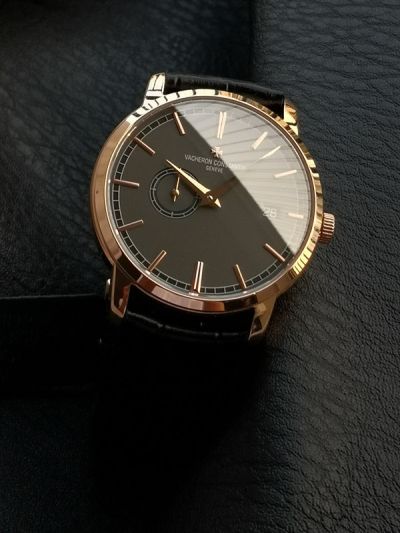 Vacheron Constantin Patrimony 87172 38mm 2455 Automatic Movement Black Strap Black Face Watch